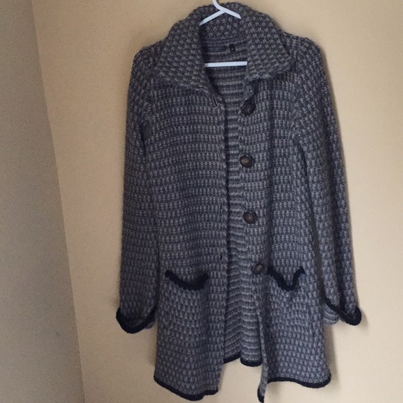 Long button Up Sweater Cardigan Coat - Picture 3 of 7